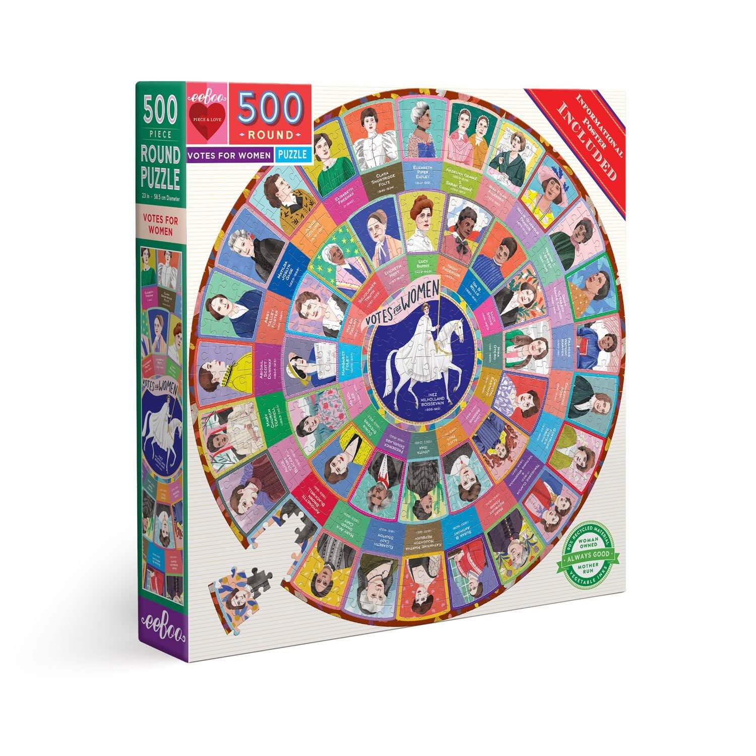 Votes for Women 500 Piece Round Puzzle by eeBoo