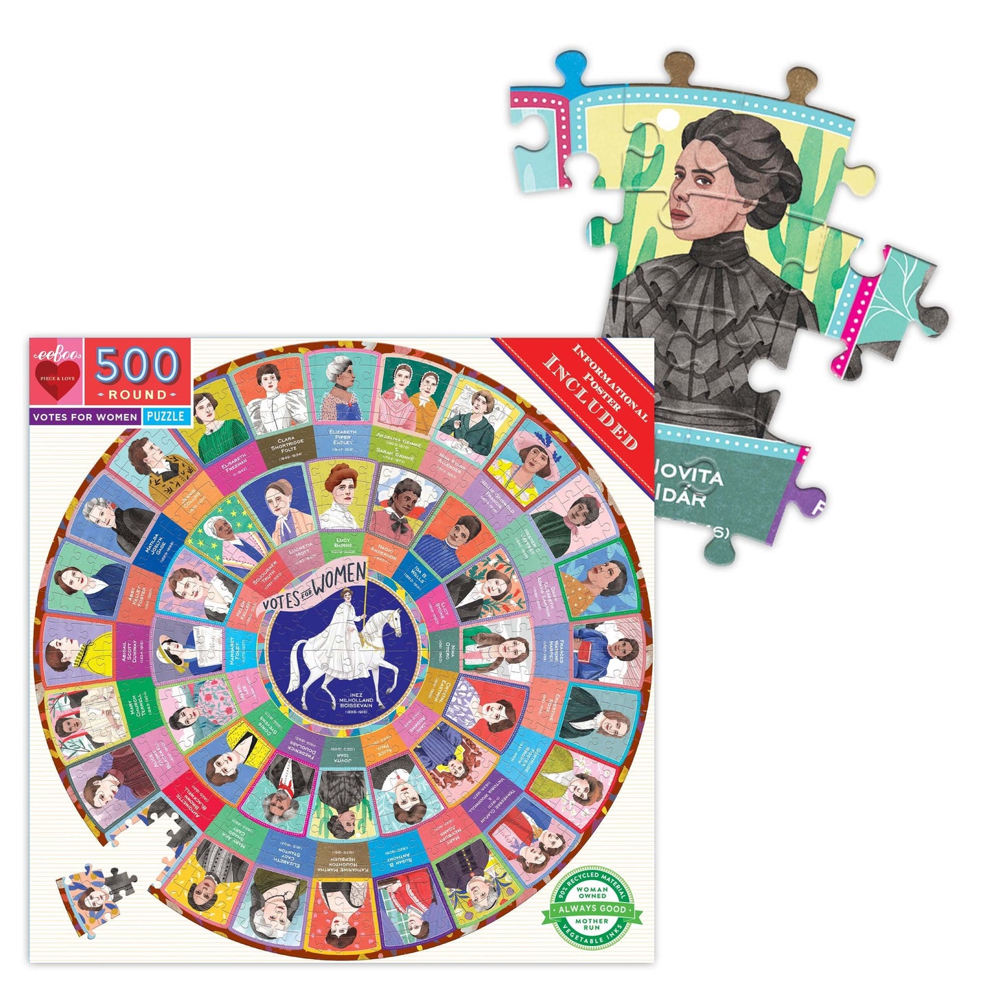 Votes for Women 500 Piece Round Puzzle by eeBoo