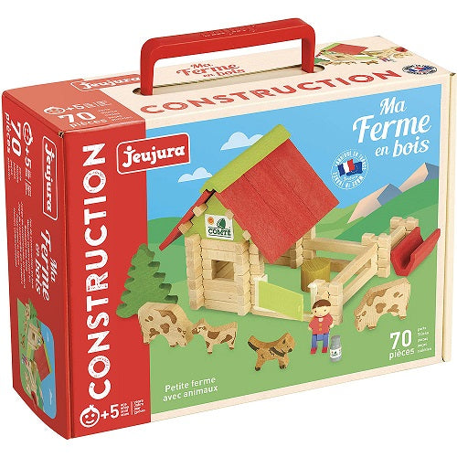 Wooden Farm Construction Set - 70 pcs - by Jeujura