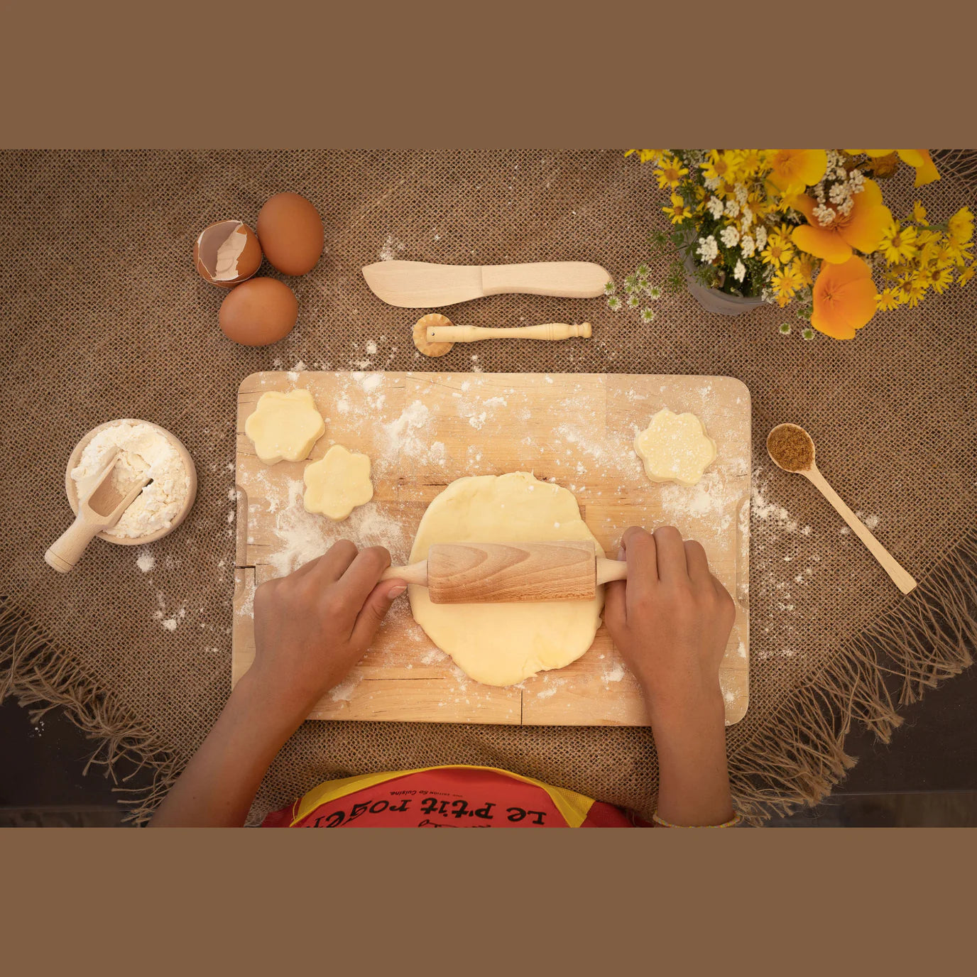 Wooden Pastry Utensils Set for Kids