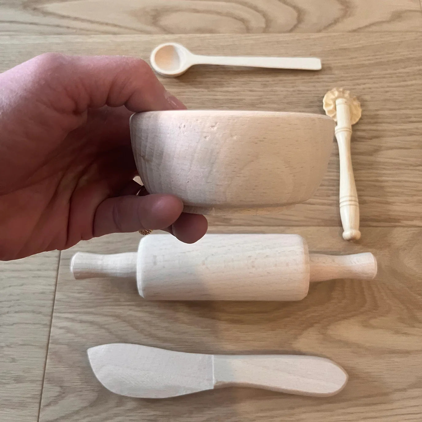 Wooden Pastry Utensils Set for Kids