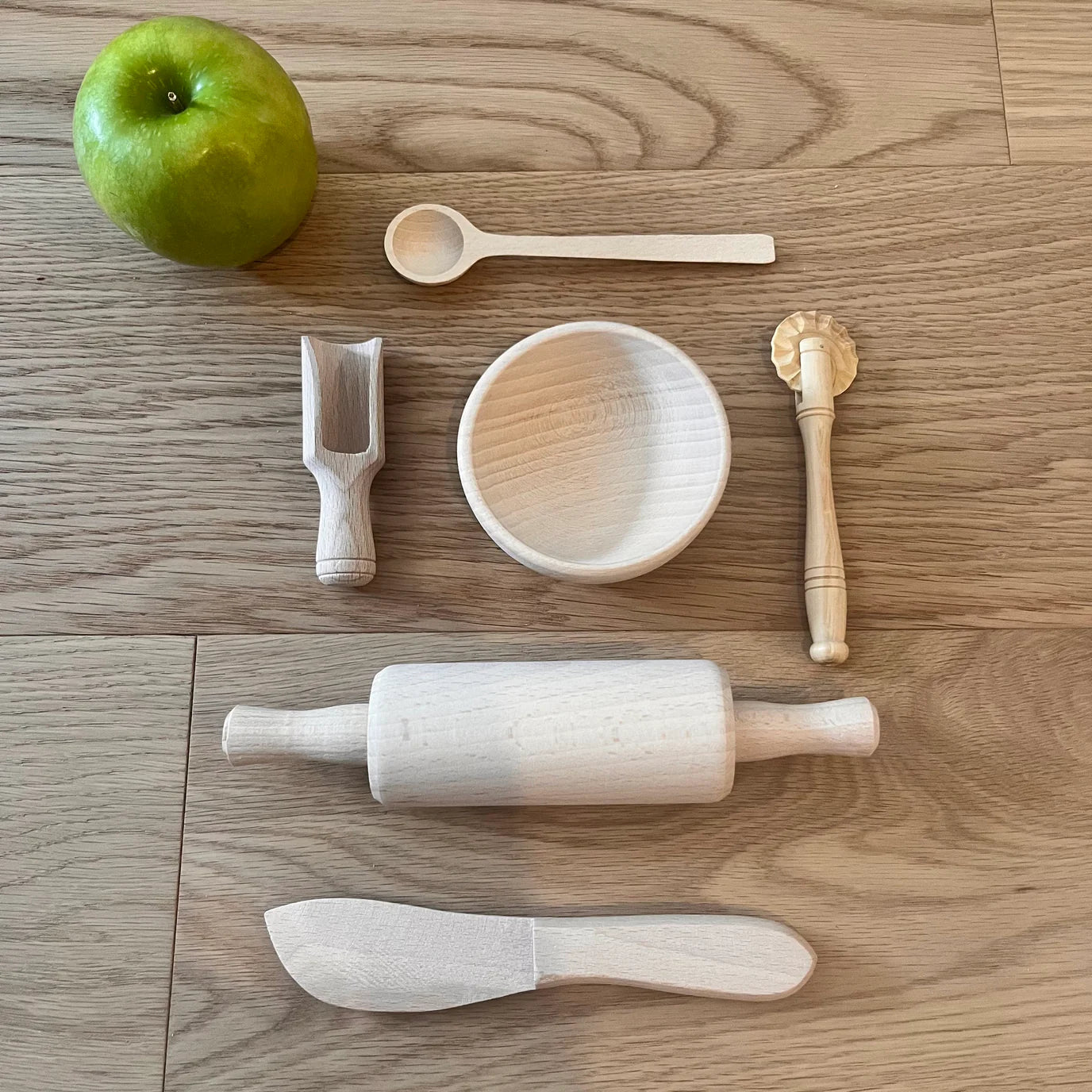 Wooden Pastry Utensils Set for Kids