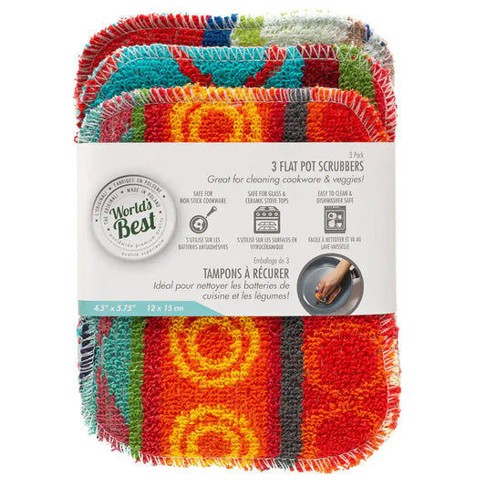 World's Best Flat Pot Scrubber - 3 pack