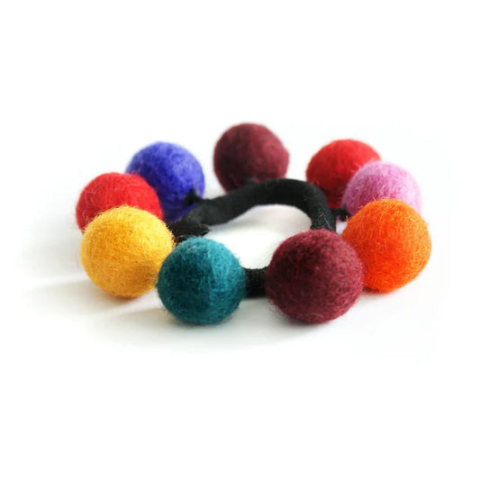 Felt Ball Hair Tie - Pom Pom Hair Tie