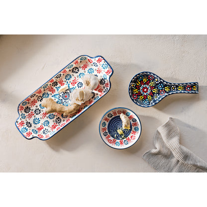 Hand-painted Turkish Tray - Evani Multi White