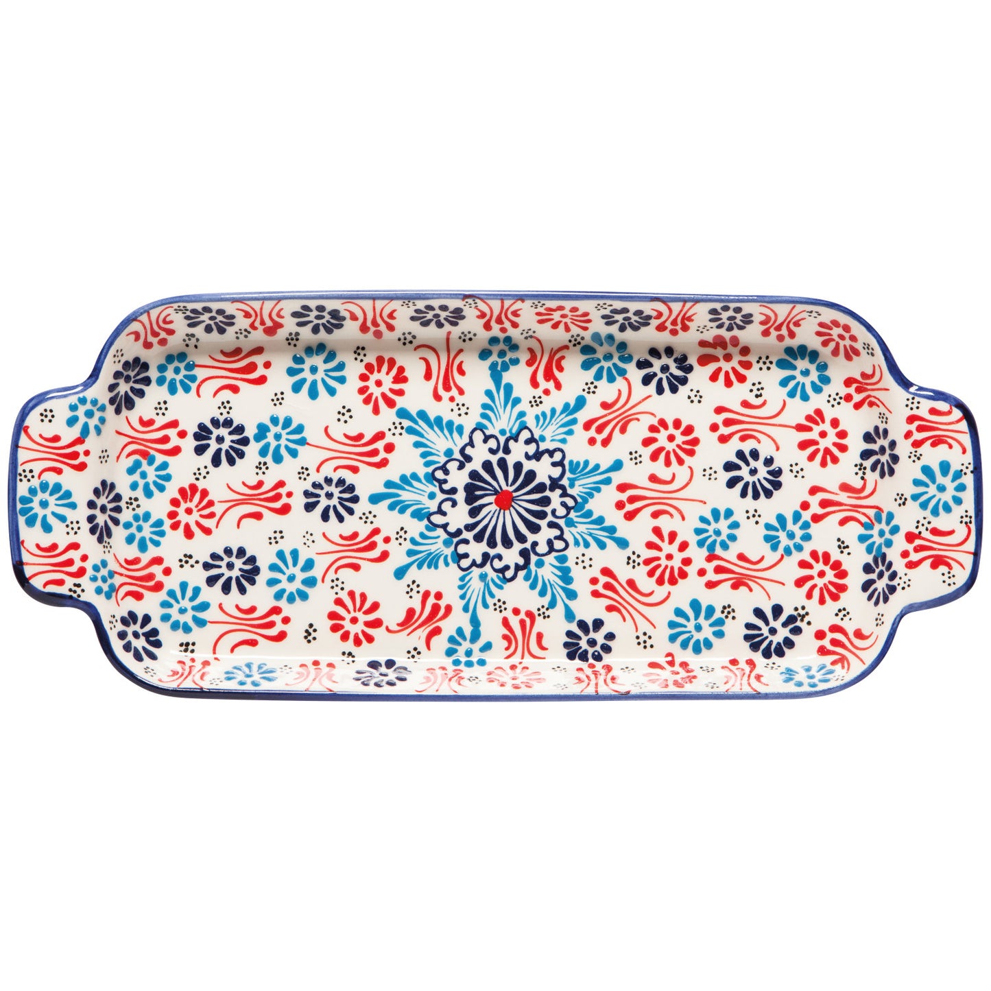 Hand-painted Turkish Tray - Evani Multi White