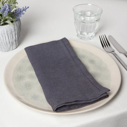 Hemstitch Linen Napkins - Set of 4