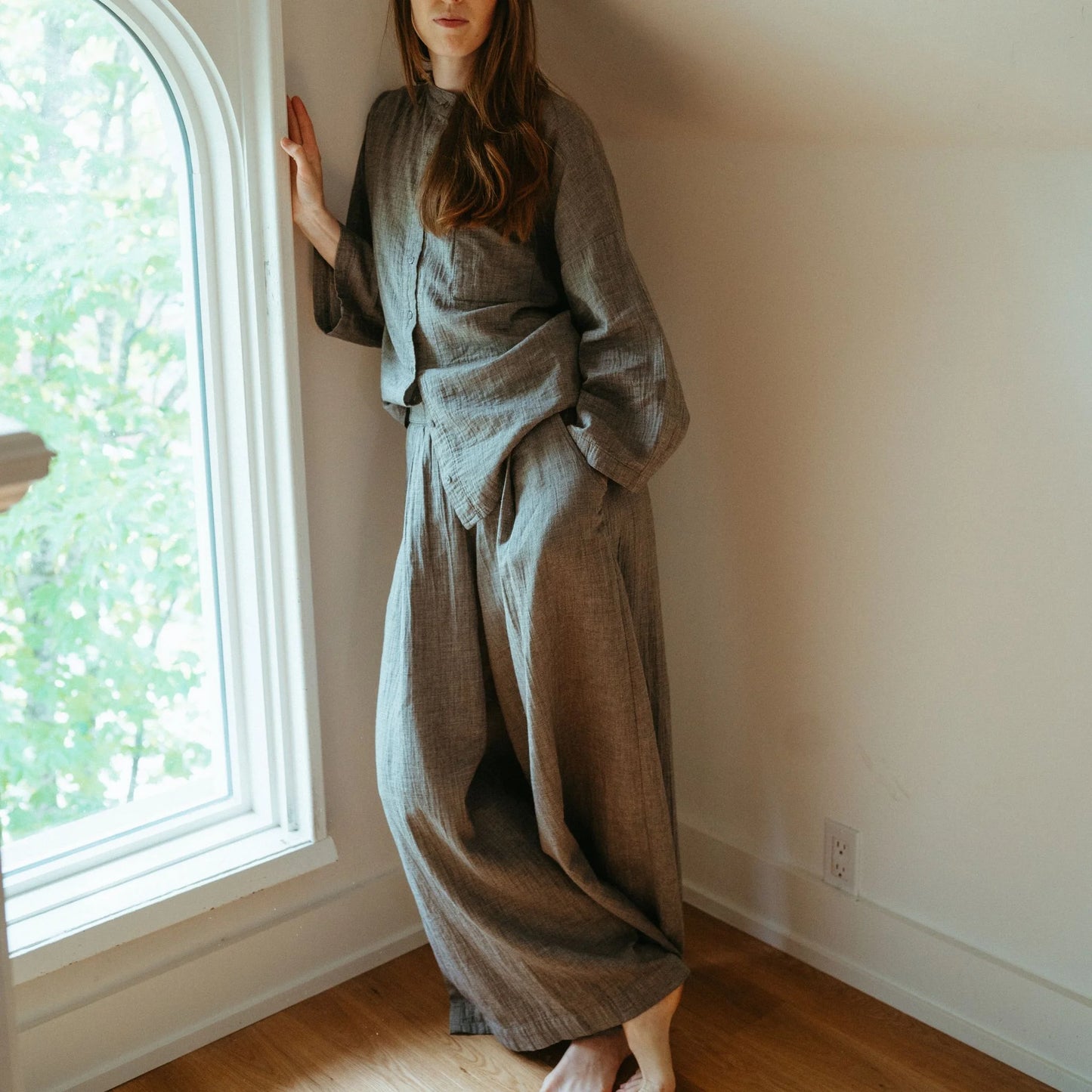 Wide Palazzo Pants - One Size in Grey - by Pokoloko