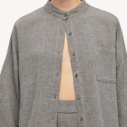 Grandad Collar Shirt - One Size in Grey - by Pokoloko