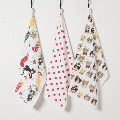 Tea Towels Floursack 100% Cotton - Holidays Sets of 3