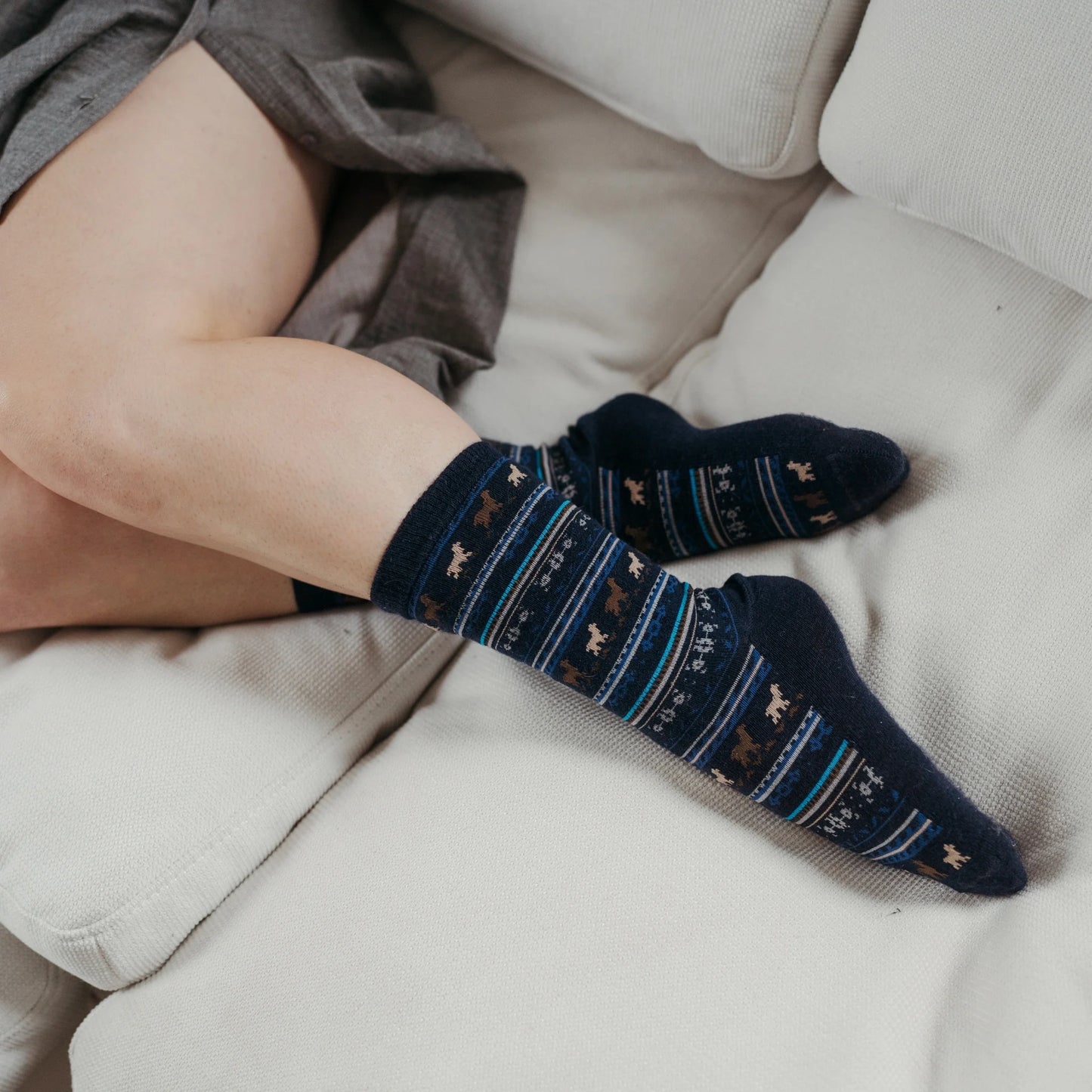 Alpaca Socks - Print - Space Blue