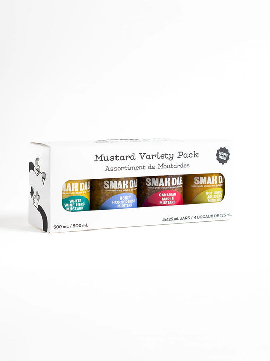 Smak Dab White Variety Pack - Gourmet Mustard pack