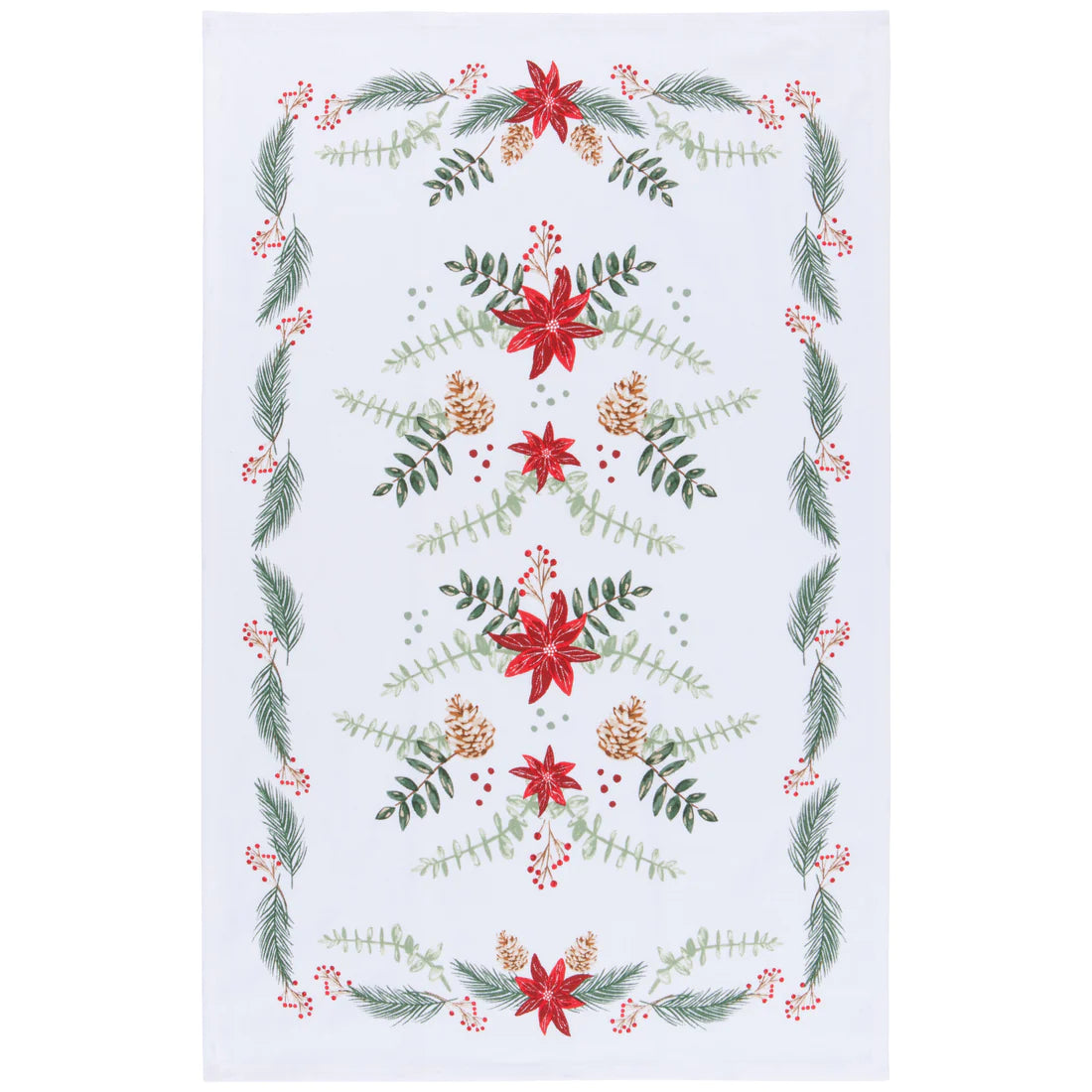 Tea Towel 100% Cotton - Poinsettia