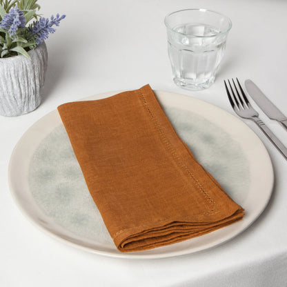 Hemstitch Linen Napkins - Set of 4